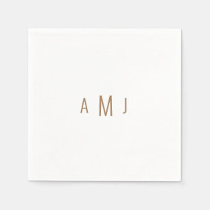 Eenvoudig, modern lettertype Couple Gold Monogram Servet