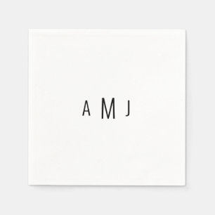 Eenvoudig modern lettertype zwart monogram servet