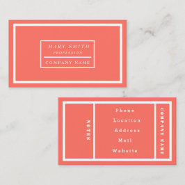 Eenvoudig modern levend koraal visitekaartje