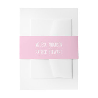 Eenvoudig Modern Licht Elegante Roze Bruiloft Uitnodigingen Wikkel