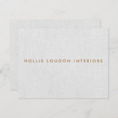 Eenvoudig, modern, lichtgrijs linnen "look" informatiekaartje (Voorkant / Achterkant)