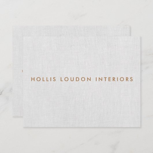 Eenvoudig, modern, lichtgrijs linnen "look" informatiekaartje (Voorkant / Achterkant)