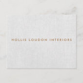 Eenvoudig, modern, lichtgrijs linnen "look" informatiekaartje (Voorkant)