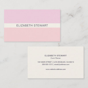 Eenvoudig modern lichtroze en koraal professioneel visitekaartje