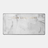 Eenvoudig Modern Logo Wit Marmer Kantoor Bureaumat (Voorkant)