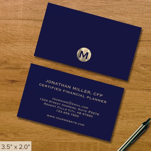 Eenvoudig Modern Luxe Monogram Visitekaartje