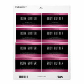 Eenvoudig modern luxe typografie zwart roze label (Full Sheet)