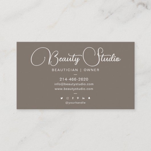 Eenvoudig, Modern, Make-upkunstenaar, Schoonheidss Visitekaartje (Voorkant)