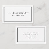 Eenvoudig modern Manuscript Hair Stylist Salon Visitekaartje (Voorkant / Achterkant)