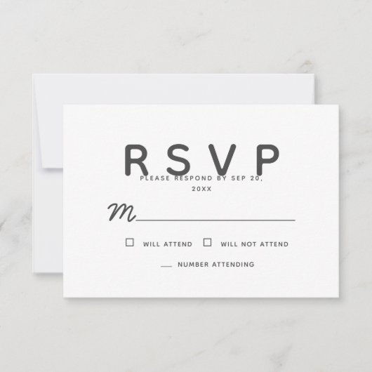 Eenvoudig modern Memorial Antwoord (Voorkant)