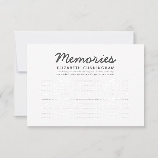 Eenvoudig modern Memorial Antwoord (Achterkant)