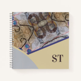 Eenvoudig Modern met Abstracte Accenten Initialen Notitieboek