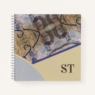 Eenvoudig Modern met Abstracte Accenten Initialen Notitieboek