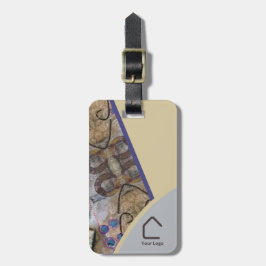 Eenvoudig Modern met Abstracte Accenten Logo QR Co Bagagelabel