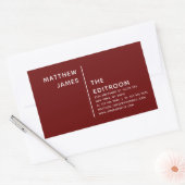 Eenvoudig Modern Minimaal Bourgogne Wit Rechthoekige Sticker (Envelop)