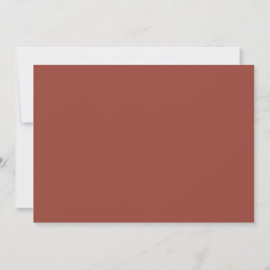 Eenvoudig modern, minimaal bruiloft, terracotta sc save the date (Achterkant)