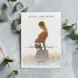 Eenvoudig modern, minimaal foto-Baby shower Kaart