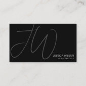 Eenvoudig Modern Minimaal Monogram QR Code Visitekaartje (Voorkant)