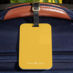 Eenvoudig, modern, minimaal ochre bagagelabel