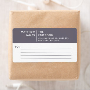 Eenvoudig Modern Minimaal Paarse Grijs Wit Zaken Etiket