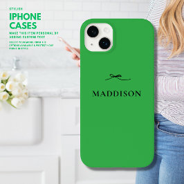 Eenvoudig Modern Minimaal Trendy Groen met Zwarte  Case-Mate iPhone 14 Plus Hoesje