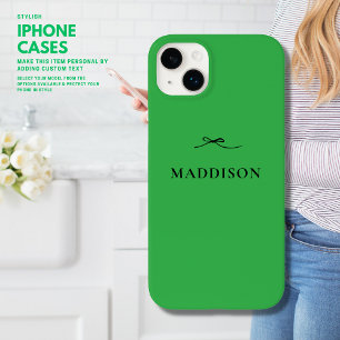 Eenvoudig Modern Minimaal Trendy Groen met Zwarte Case-Mate iPhone 14 Plus Hoesje