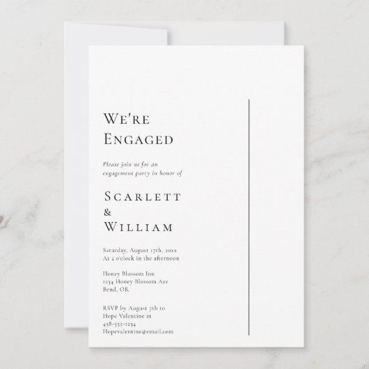 Eenvoudig Modern Minimaal We Zijn Engaged Kaart (Voorkant)
