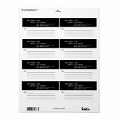 Eenvoudig Modern Minimaal Zwart Wit Zaken Etiket (Full Sheet)