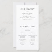 Eenvoudig Modern Minimal Wedding Ceremony Programm (Achterkant)