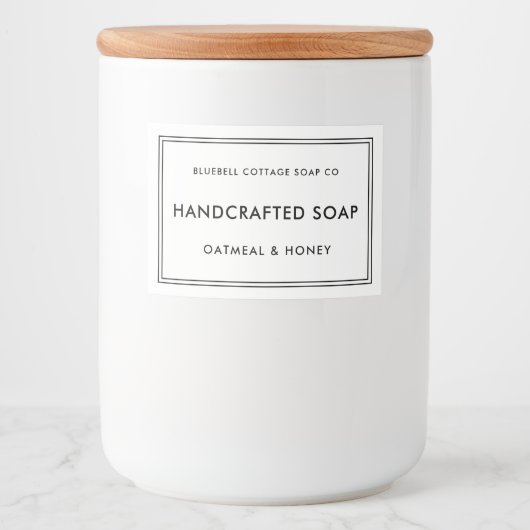 Eenvoudig modern minimal zeep product label voedselcontainer etiket (Voorkant)