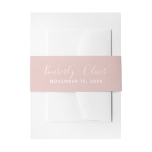 Eenvoudig Modern Minimalist Blush Wedding Uitnodigingen Wikkel