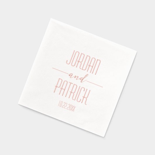 Eenvoudig modern, minimalistisch, aangepast huweli folie servetten (Links)