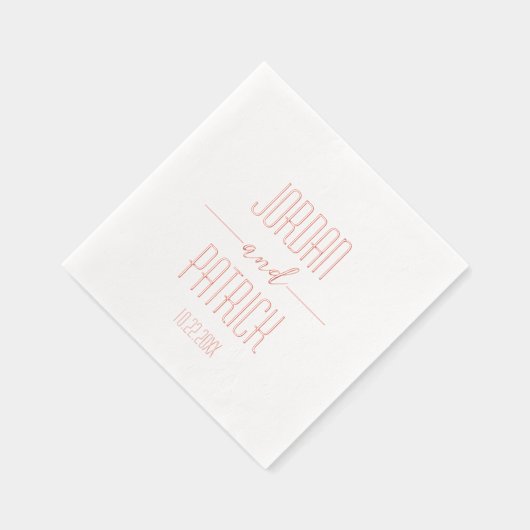 Eenvoudig modern, minimalistisch, aangepast huweli folie servetten (Rechts)