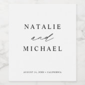 Eenvoudig modern, minimalistisch, aangepast huweli wijn etiket (Enkel label)