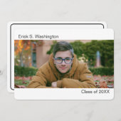 Eenvoudig Modern Minimalistisch Afstudeerder Aanko Kaart (Voorkant / Achterkant)