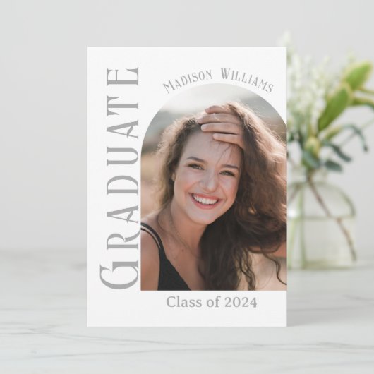 Eenvoudig modern, minimalistisch Afstuderen voor f Aankondiging (Staand voorkant)