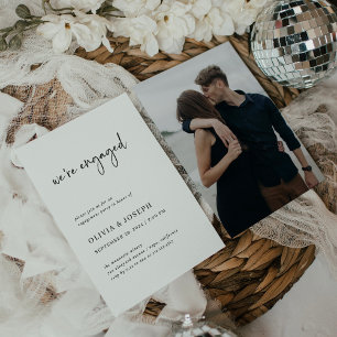 Eenvoudig modern minimalistisch Foto Engagement Kaart