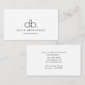 Eenvoudig modern minimalistisch fotografiescript visitekaartje (Voorkant / Achterkant)