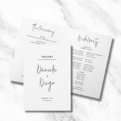 Eenvoudig modern minimalistisch gevouwen huwelijks programma