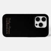 Eenvoudig Modern Minimalistisch Goud Naam Zwart Case-Mate iPhone Case (Achterkant (horizontaal))