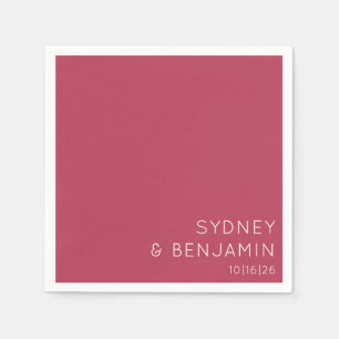 Eenvoudig Modern Minimalistisch Magenta Trouwfeest Servet