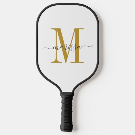 Eenvoudig Modern Minimalistisch Monogram Goud Init Pickleball Paddle (Achterkant)