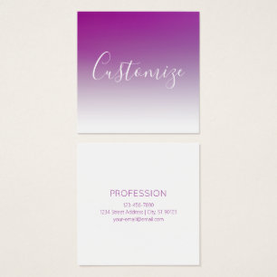 Eenvoudig modern minimalistisch Paarse ombre gradi Vierkante Visitekaartjes