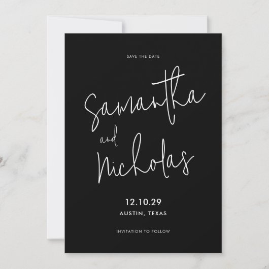 Eenvoudig modern minimalistisch save the date (Voorkant)