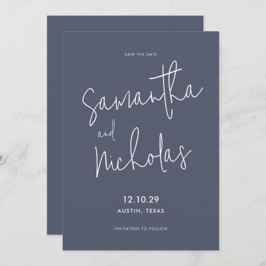 Eenvoudig modern minimalistisch save the date (Voorkant / Achterkant)