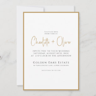 Eenvoudig modern minimalistisch script Gold Border Kaart