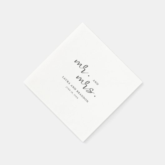 Eenvoudig modern, minimalistisch script Mr. en Mrs Servet (Hoek)