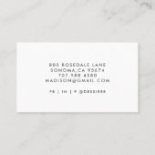 Eenvoudig modern minimalistisch script visitekaartje (Achterkant)