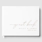 Eenvoudig modern, minimalistisch witbruiloft gastenboek (Voorkant)