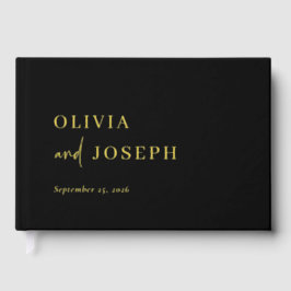 Eenvoudig modern minimalistisch zwart | bruiloftsf gastenboek